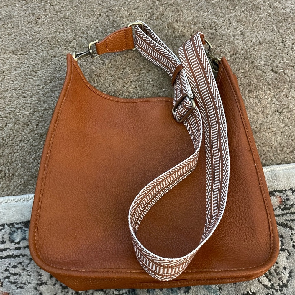 Boho leather crossbody bag